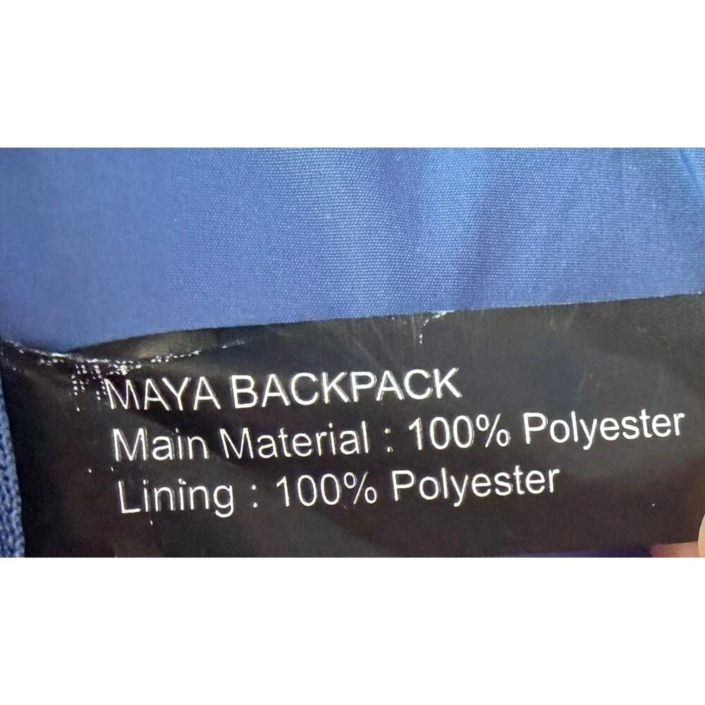 Go Dash Dot Maya Quilted Backpack Blue Lightweight Laptop School Travel Daypack
